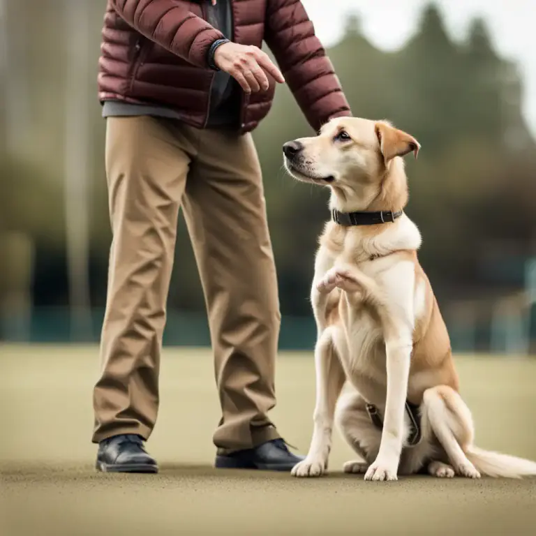 Visual representation of "sit" - In reference to pets or trained animals, to rest on their hindquarters