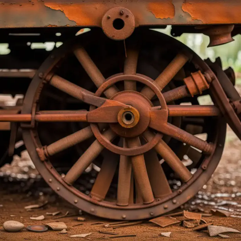 Visual representation of "axle" - A fixed bar or beam with bearings at its ends on which wheels can turn