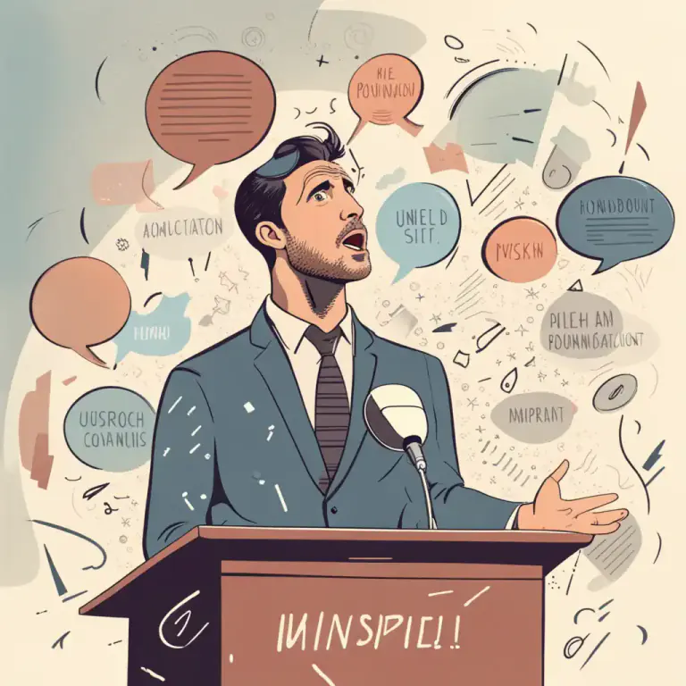 Visual representation of "be on about something" - To talk about a subject in an indirect or roundabout way.