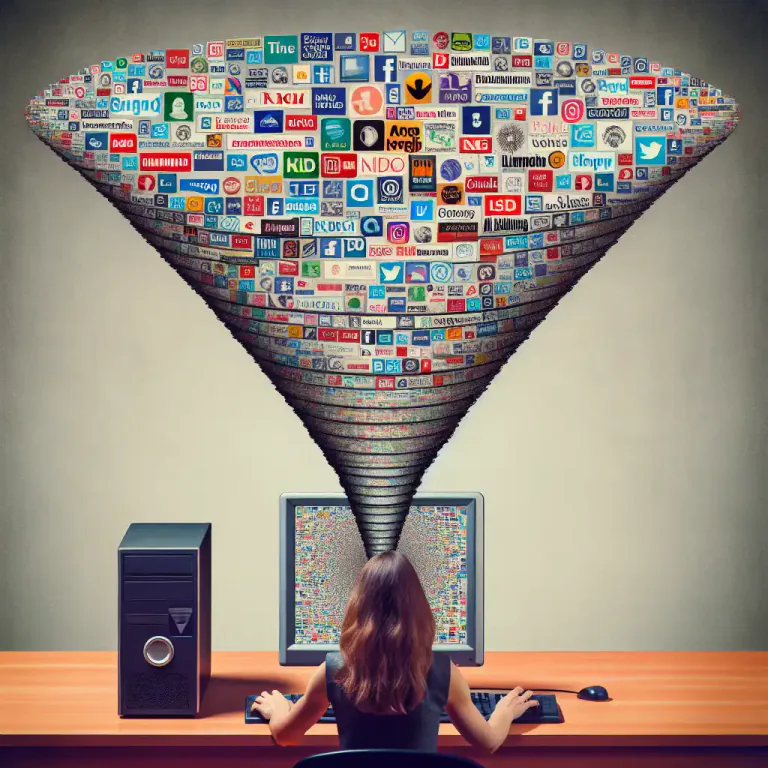 Visual representation of "aggregator" - In computing, it is a tool that collects and redistributes content after collecting it from various sources.