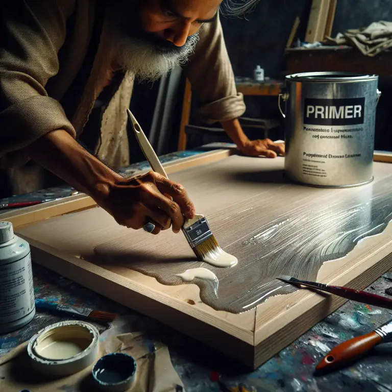Visual representation of "size" - A substance that you put on a surface before painting it to stop the paint from soaking in.