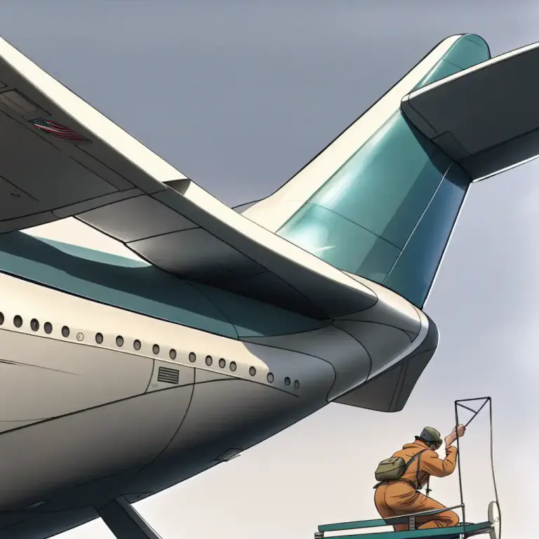 Visual representation of "elevator" - A device located on the tail of an airplane that changes the plane's direction upward or downward.