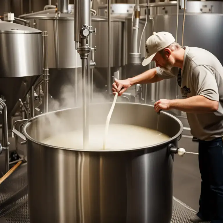 Visual representation of "mash" - A malt mixture steeped in hot water to make beer
