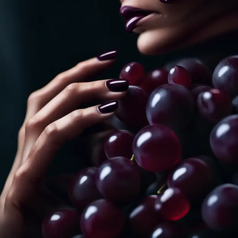 Visual representation of "grape" - A dark purplish-red colour, similar to that of many grapes.