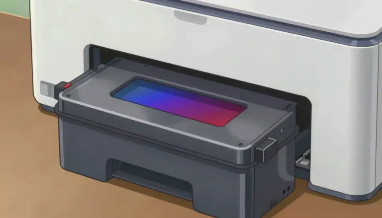 Visual representation of "cartridge" - A container filled with ink used in printers to create images and text on paper.