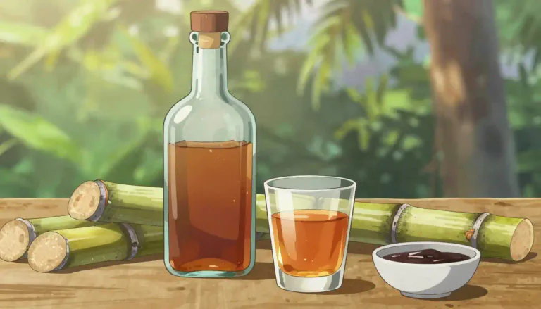 Visual representation of "rum" - A type of alcohol made from sugar cane or molasses