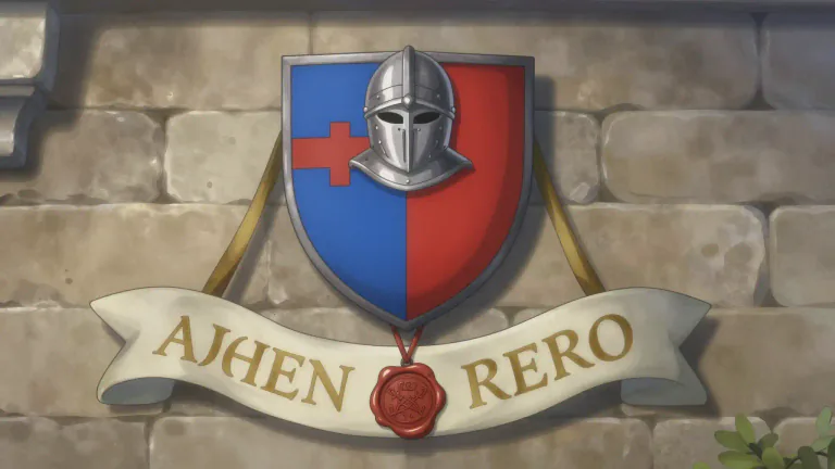 Visual representation of "motto" - In heraldry, a phrase or word inscribed on a coat of arms or seal to represent a family or institution.