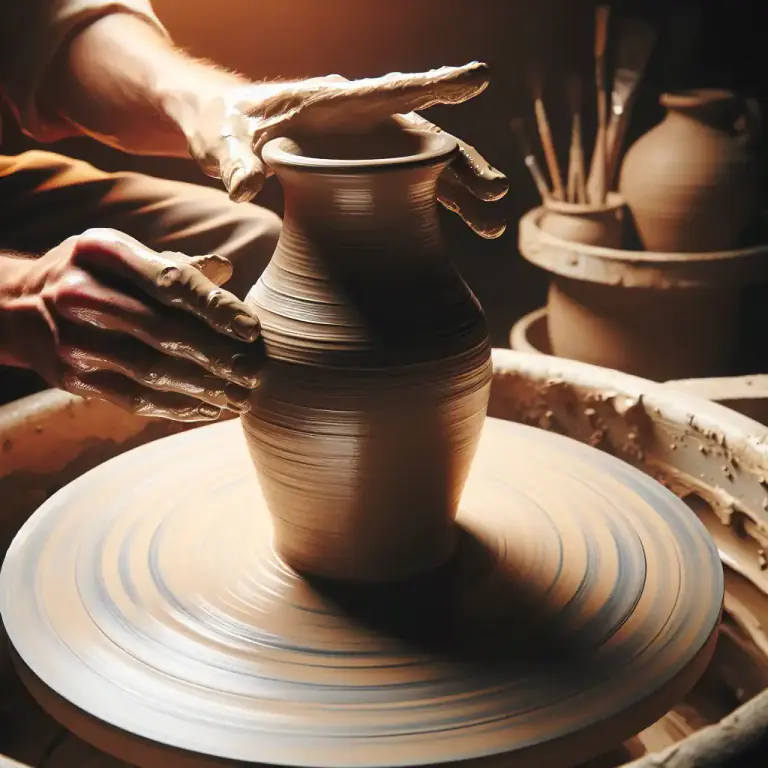 Visual representation of "vitrification" - The process of giving a glassy or polished appearance to pottery or ceramics.