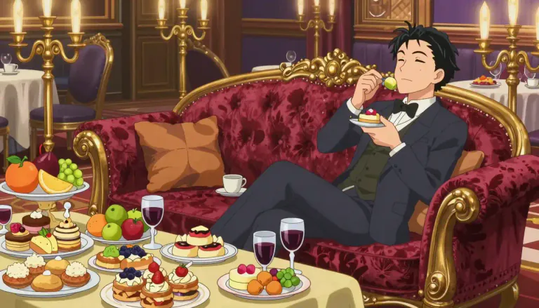 Visual representation of "voluptuary" - A person who enjoys and takes pleasure in luxury and sensory enjoyments, and often indulges in them excessively.