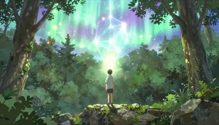 Visual representation of "transcendentalism" - A philosophy that values the spiritual over the physical and suggests the existence of an ideal, spiritual reality that transcends the physical world.
