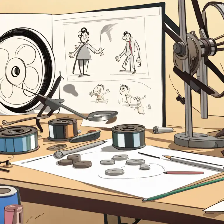 Visual representation of "animation" - The technique of photographing successive drawings to create an illusion of movement when the movie or video is shown.