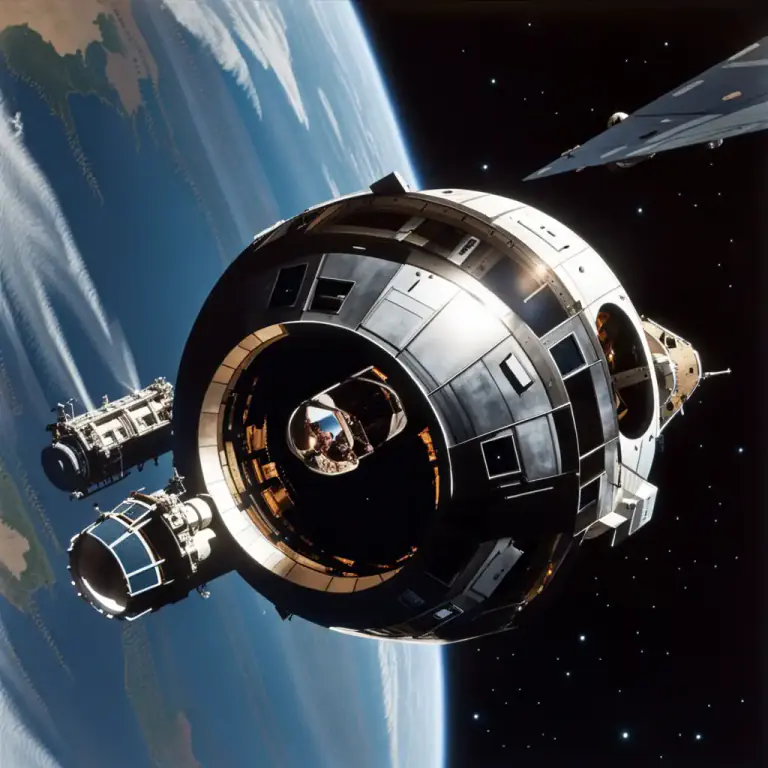 Visual representation of "capsule" - A part of a spacecraft that carries astronauts or scientific equipment.