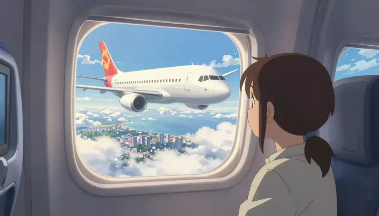 Visual representation of "flight" - A journey made by flying, usually in an airplane.