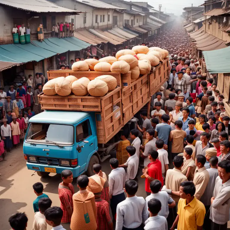 Visual representation of "transport" - To carry (people or goods) from one place to another.