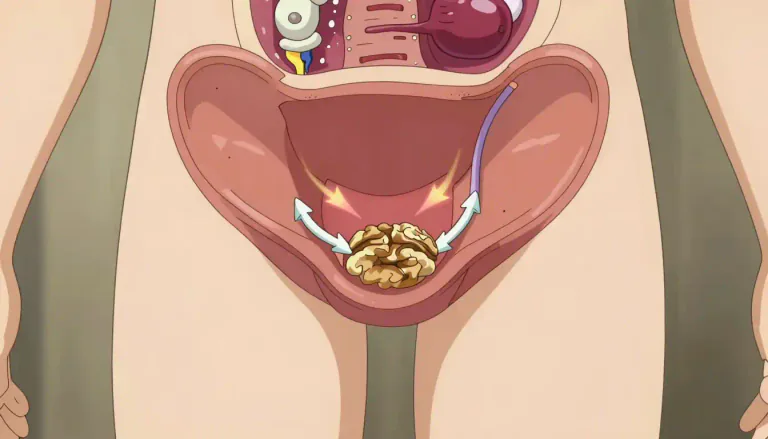 Visual representation of "prostate" - A small gland in men that helps make semen.