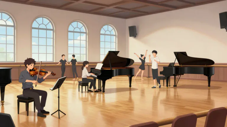 Visual representation of "conservatoire" - A school where students learn music, dancing, or drama.