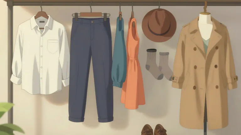 Visual representation of "clothing" - Items worn to cover the body