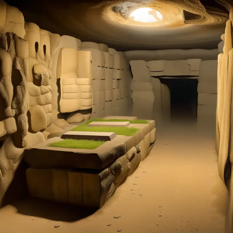 Visual representation of "vault" - a burial chamber, usually underground