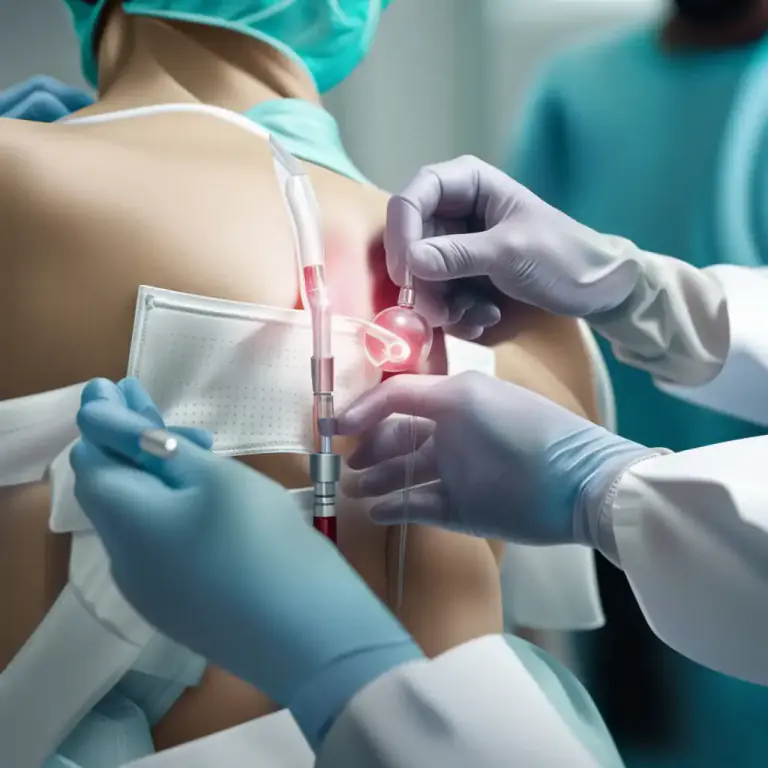 Visual representation of "port" - An opening or hole, like a window in a ship or a place on the body for medical treatment.