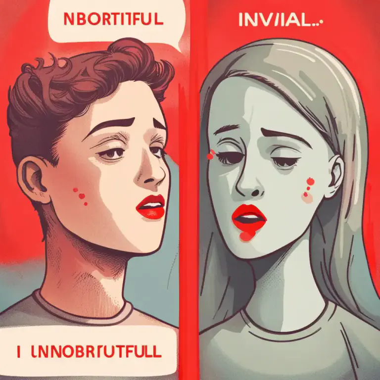 Visual representation of "invalidation" - The act of making someone feel like their ideas, feelings, or experiences are not important or valid.