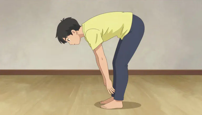 Visual representation of "bend" - To move a part of your body so it is not straight