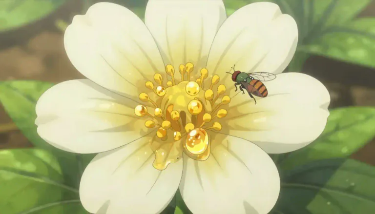 Visual representation of "nectar" - A sweet juice produced by flowers to attract insects