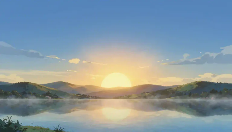 Visual representation of "sunrise" - The time in the morning when the sun appears or when daylight begins