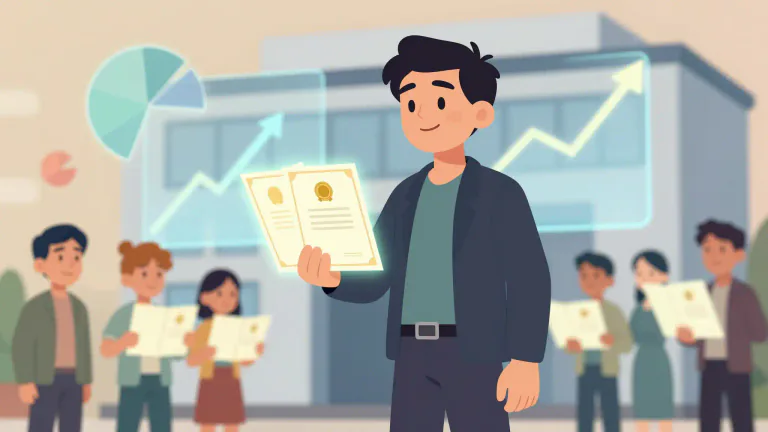 Visual representation of "stockholder" - A person or organization that owns shares in a company