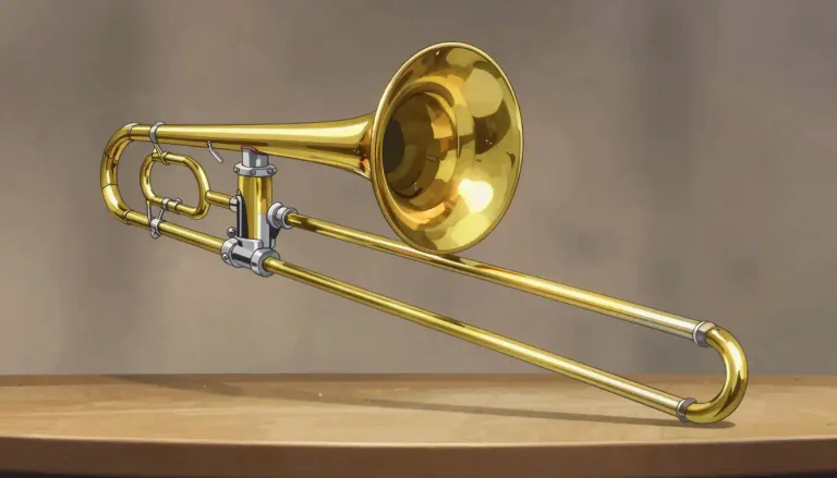 Visual representation of "trombone" - A large brass musical instrument with a slide to change the pitch.