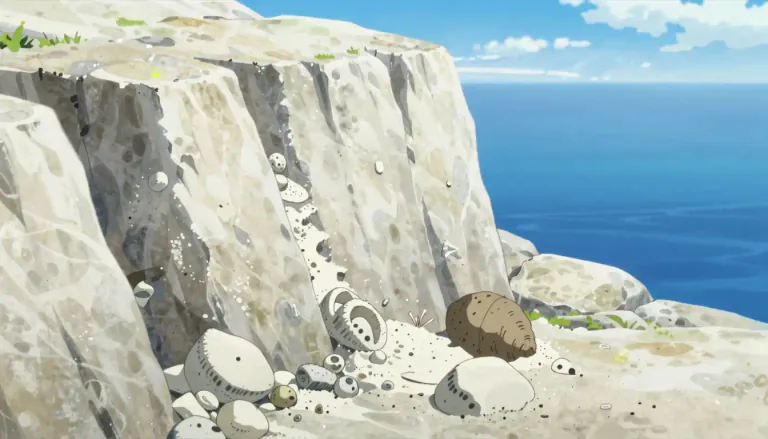 Visual representation of "chalk" - A soft, white, powdery limestone made mainly of the remains of tiny sea creatures.