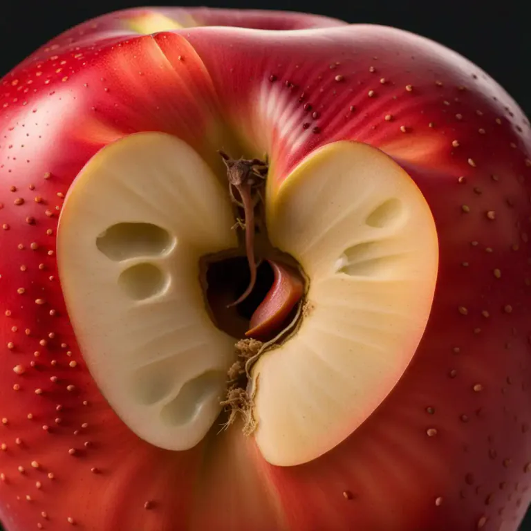 Visual representation of "core" - The central or main part of a fruit, containing the seeds