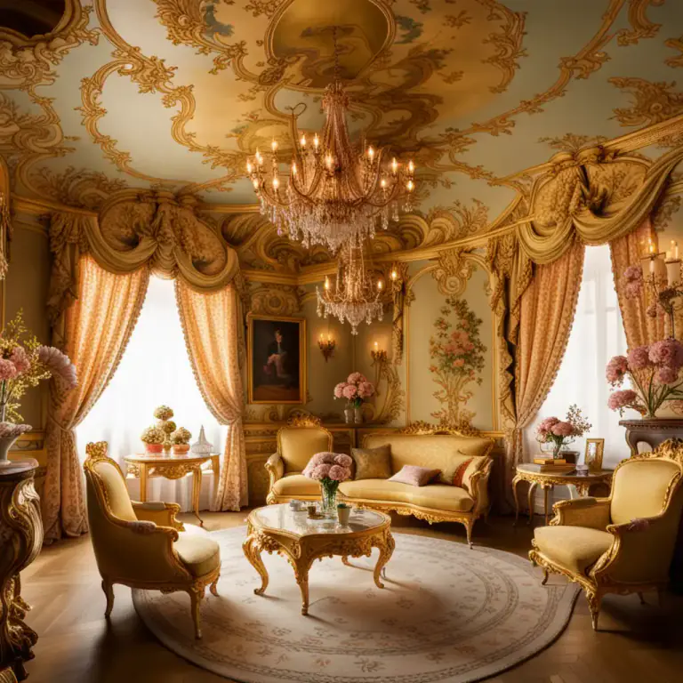 Visual representation of "rococo" - Overly ornate or elaborate, typically referring to art or design.
