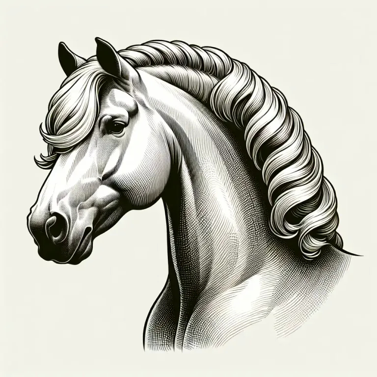 Visual representation of "roach" - An arch in the mane of a horse