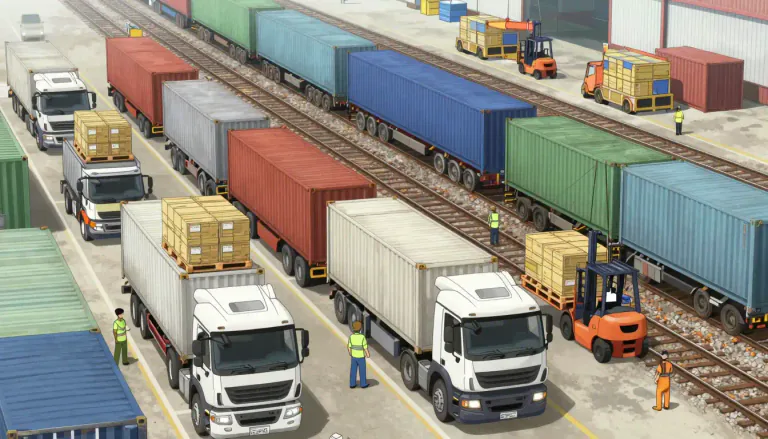 Visual representation of "haulage" - The business of transporting goods by road or railway