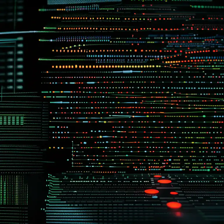 Visual representation of "synthesizer" - A device that combines different things, such as signals or data, to make something new.