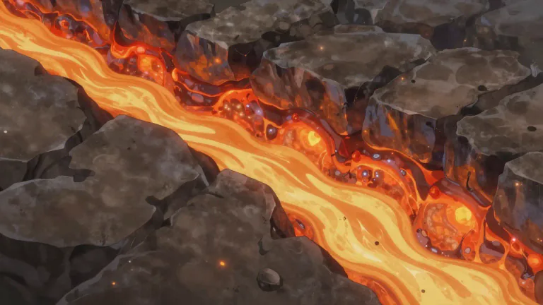 Visual representation of "magma" - Hot liquid rock found under the earth's surface