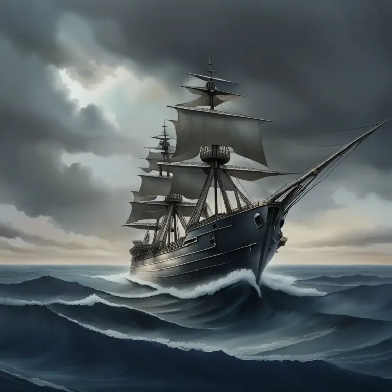 Visual representation of "corsair" - A fast ship used by pirates