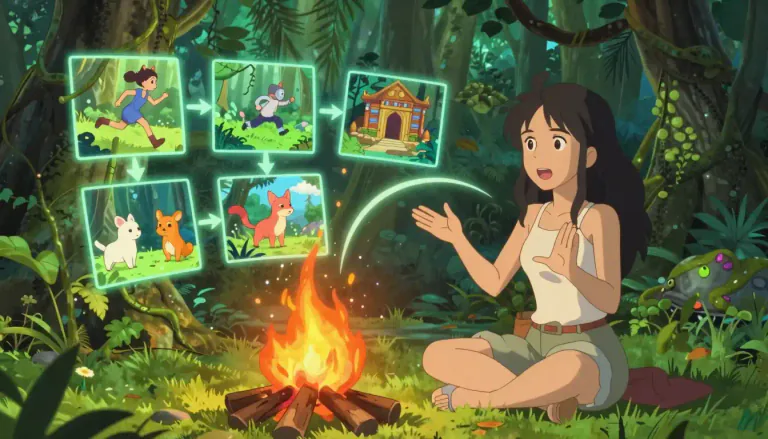Visual representation of "story" - A description of a series of events, can be real or imagined.