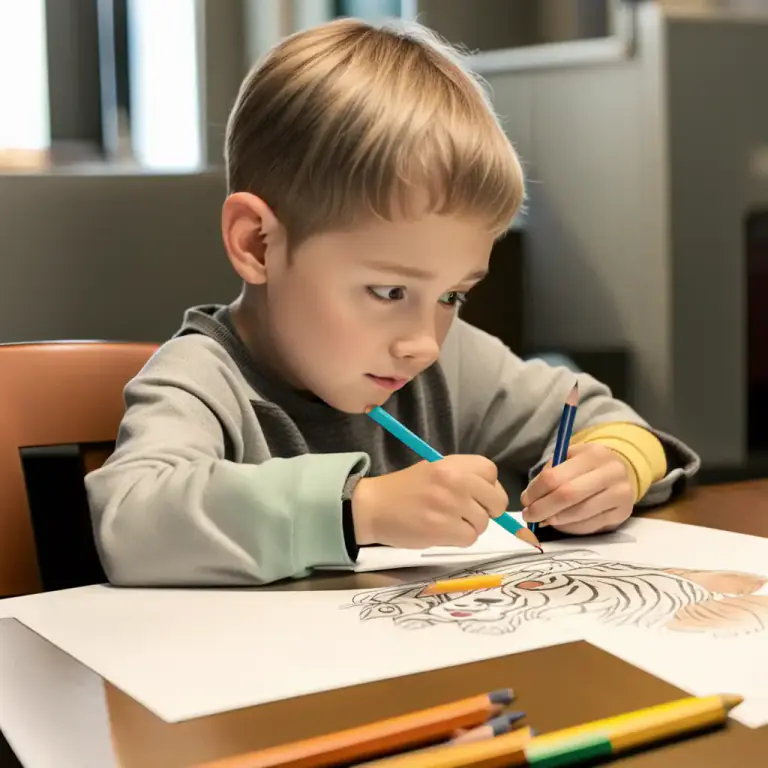 Visual representation of "colour in" - To fill an area on paper or a picture with colour or shades using pencils, crayons, or paints.