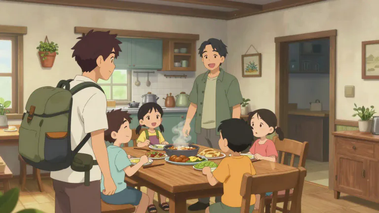 Visual representation of "homestay" - An arrangement where travelers stay in a private home to integrate more closely with local culture and families.