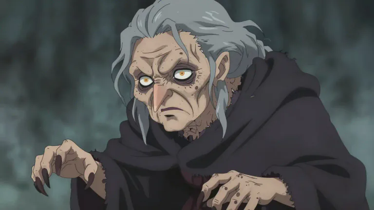 Visual representation of "hag" - An ugly, evil-looking old woman.