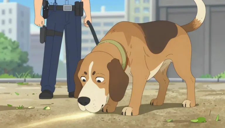 Visual representation of "bloodhound" - A type of dog known for its excellent sense of smell and used by police in tracking