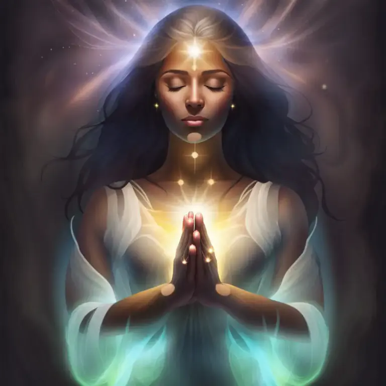 Visual representation of "surrender yourself to" - To give oneself over to spirituality or a higher power.