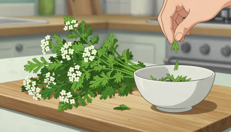 Visual representation of "chervil" - An herb with small white flowers, used to add flavor in cooking.