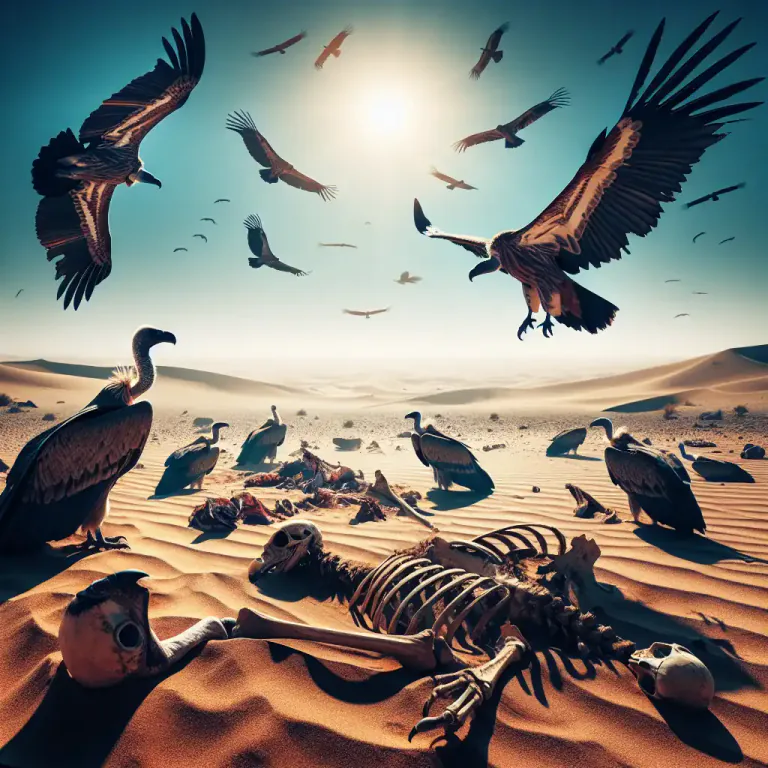 Visual representation of "scavenge" - To remove decaying matter or waste from a place
