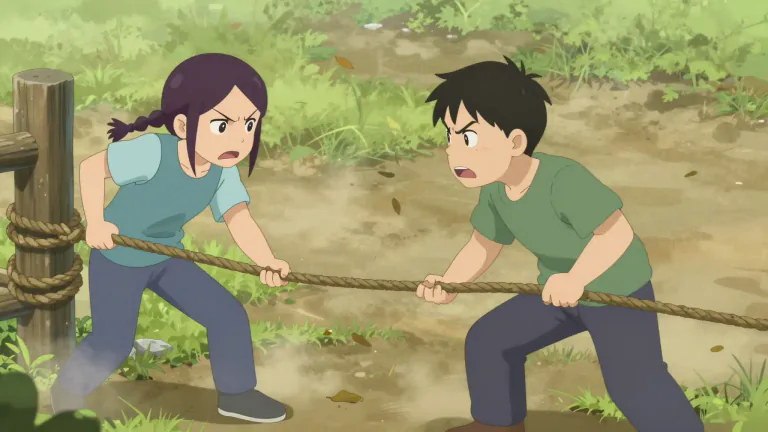 Visual representation of "tangle" - Become involved in a conflict or fight