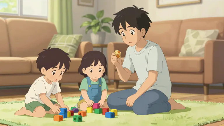 Visual representation of "babysit" - To take care of someone else's children.