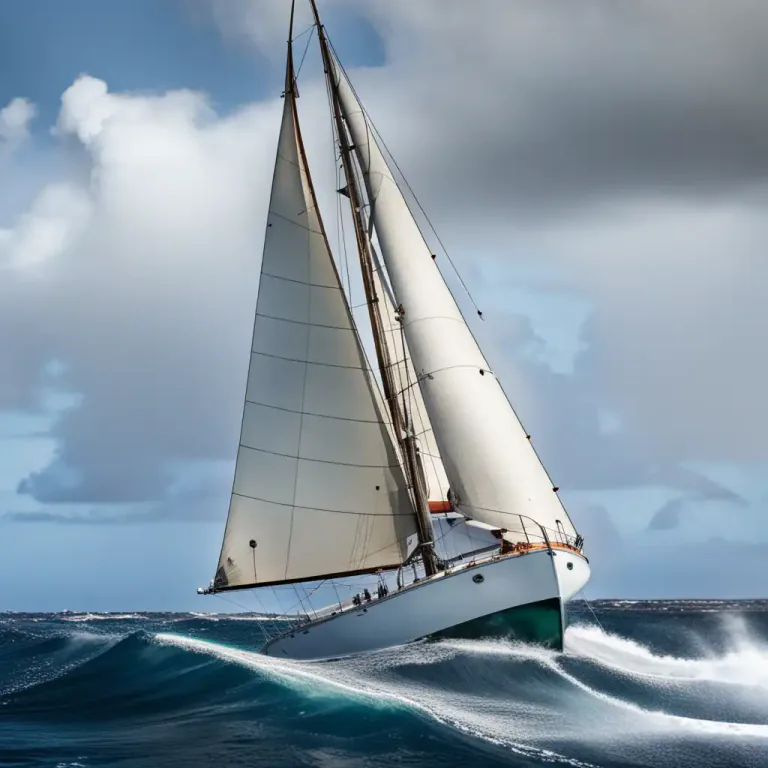 Visual representation of "weather" - In sailing, to go round or pass to the windward of (a point, another ship, etc.)