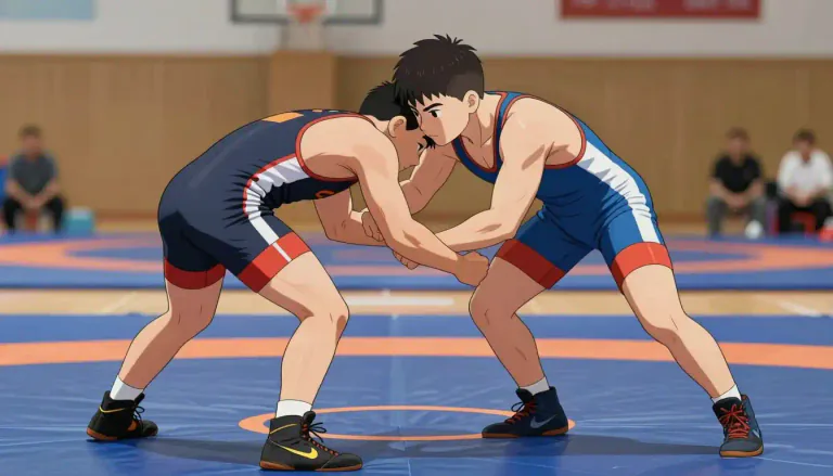 Visual representation of "wrestler" - A person who takes part in wrestling, it's a type of sport.