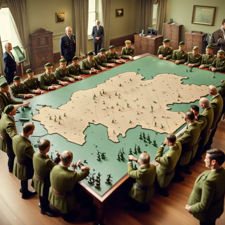 Visual representation of "militarization" - The act of increasing the importance of military power while making decisions or plans.